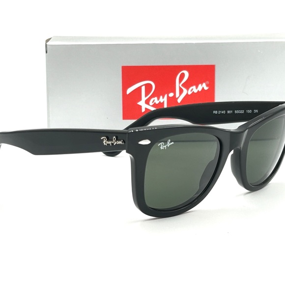 Ray-Ban Sunglasses RB2140 901 Original Wayfarer Black Frame 50-22-150 Unisex 325 - Picture 11 of 15